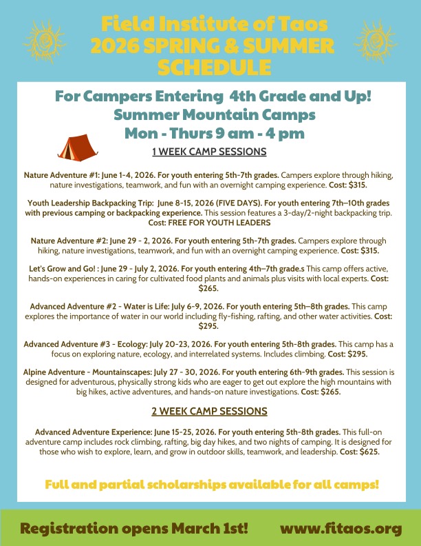 2026 Nature Adventure Schedule