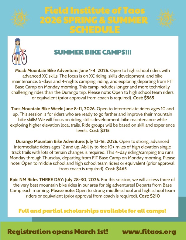 2026 Bike Camp Schedule